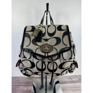 Coach Poppy Signature Sateen Lurex Backpack B1120-16696 Shoulder Bag